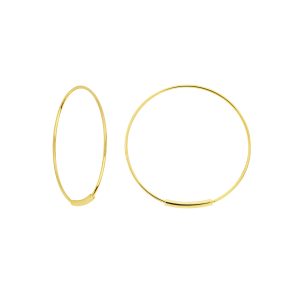 14K Solid Yellow Gold 1 Inch Endless Hoop Earrings- ERH61437