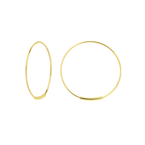 14K Solid Yellow Gold 1 Inch Endless Hoop Earrings- ERH61437