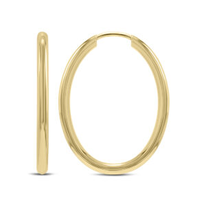 14K Yellow Gold Endless Oval Shape Hoop Earrings- ERH62109