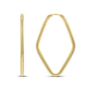 14K Yellow Gold Endless Marquise Hoop Earrings- ERH62111
