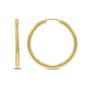 14K Yellow Gold Endless Round Hoop Earrings- ERH62112