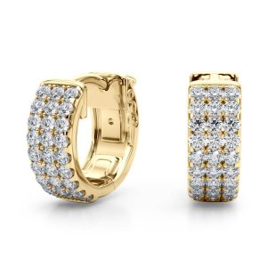 1/2 Carat TW Multi-Row Diamond Pave Hoop Earrings in 14K Yellow Gold- ERH62332