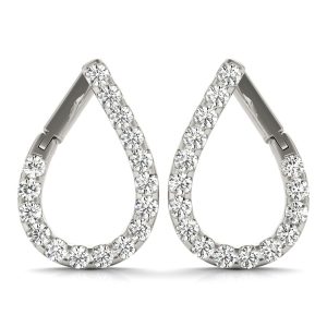 1 1/4 Carat TW Fancy Natural Diamond Hoop Earrings in 14K White Gold- ERH62333