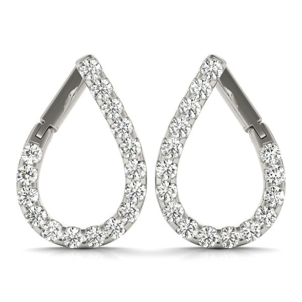 1 1/4 Carat TW Fancy Natural Diamond Hoop Earrings in 14K White Gold- ERH62333