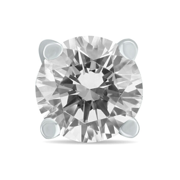 3/8 Carat Round Single Stud Diamond Earring in 14K White Gold- ERS58433