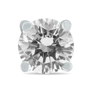 1/2 Carat Round Single Stud Diamond Earring in 14K White Gold- ERS58434