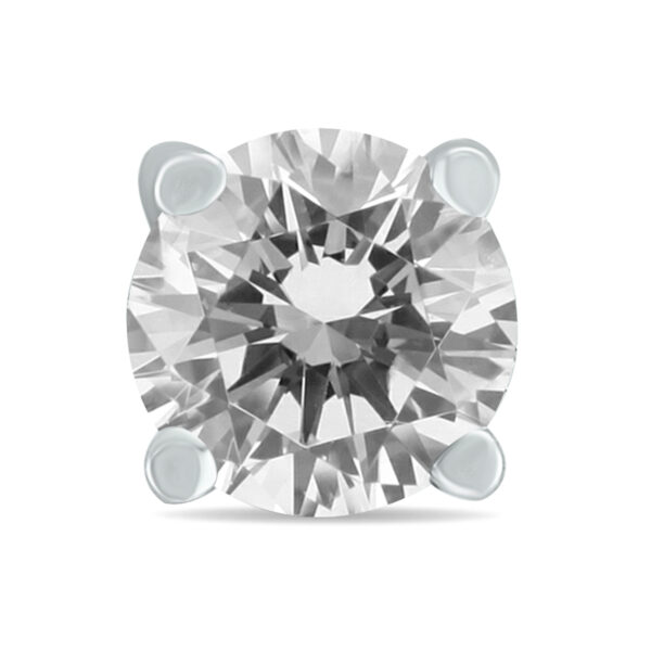 1/2 Carat Round Single Stud Diamond Earring in 14K White Gold- ERS58434