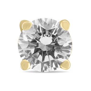 3/8 Carat Round Single Stud Diamond Earring in 14K Yellow Gold- ERS58437
