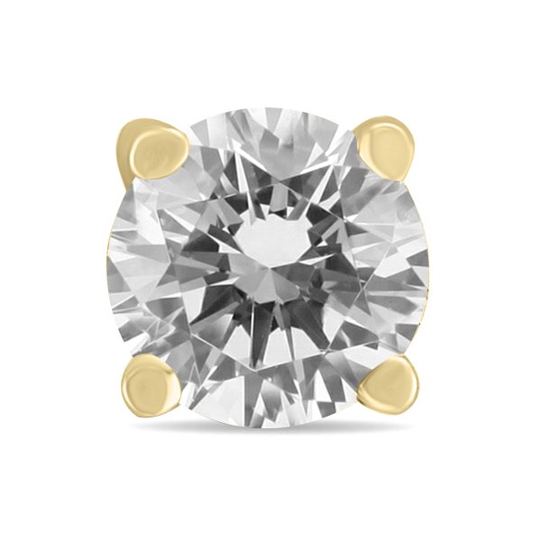 3/8 Carat Round Single Stud Diamond Earring in 14K Yellow Gold- ERS58437