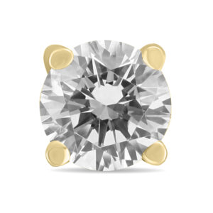 AGS Certified 3/4 Carat Round Single Stud Diamond Earring in 14K Yellow Gold- ERS58439AGS