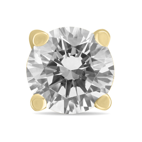 AGS Certified 3/4 Carat Round Single Stud Diamond Earring in 14K Yellow Gold- ERS58439AGS