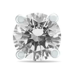 AGS Certified 1 Carat Round Single Stud Diamond Earring in 14K White Gold- ERS58647AGS