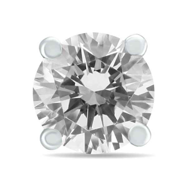 AGS Certified 1 Carat Round Single Stud Diamond Earring in 14K White Gold- ERS58647AGS
