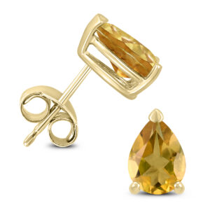 14K Yellow Gold 7x5MM Pear Citrine Earrings- GER59209CT