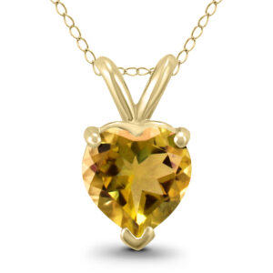 14K Yellow Gold 7MM Heart Citrine Pendant- GPD59088CT