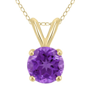 14K Yellow Gold 6MM Round Amethyst Pendant- GPD59118AM