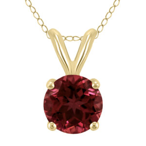 14K Yellow Gold 6MM Round Garnet Pendant- GPD59118GT