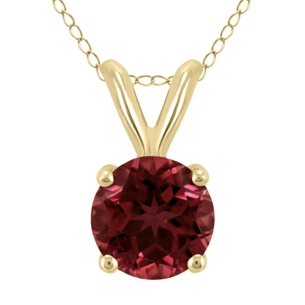 14K Yellow Gold 6MM Round Garnet Pendant- GPD59118GT
