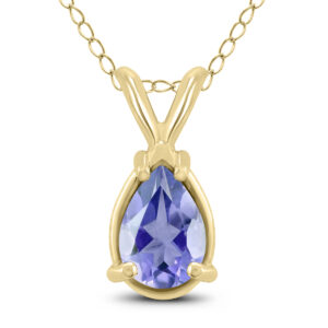 14K Yellow Gold 5x3MM Pear Tanzanite Pendant- GPD59219TZ