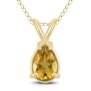 14K Yellow Gold 7x5MM Pear Citrine Pendant- GPD59221CT