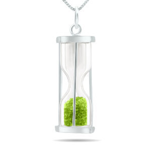 3/4 Carat TW genuine August Peridot birthstone Hourglass Pendant Necklace - Tooth Fairy Pixie Dust Gift 925 Sterling Silver- GPD61204PD