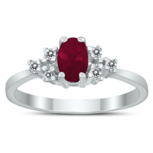 6X4MM Ruby and Diamond Regal Ring in 10K White Gold- GRG59404RB