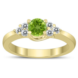5MM Peridot and Diamond Cynthia Ring in 10K Yellow Gold- GRG59492PD