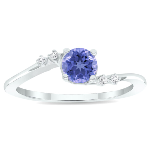Women's Tanzanite and Diamond Tierra Ring in 10K White Gold- GRG61015TZ