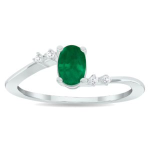 Women's Emerald and Diamond Tierra Ring in 10K White Gold- GRG61020EM