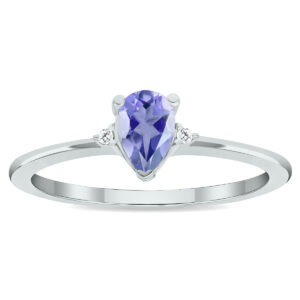 Women's Tanzanite and Diamond Classic Ring in 10K White Gold- GRG61026TZ