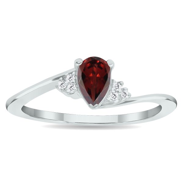 Women's Garnet and Diamond Tierra Ring in 10K White Gold- GRG61030GT