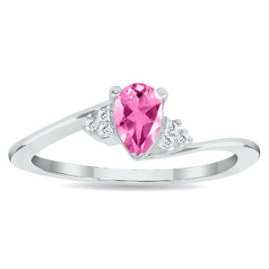 Women's Pink Topaz and Diamond Tierra Ring in 10K White Gold- GRG61030PZ