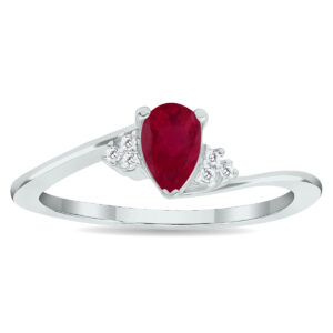 Women's Ruby and Diamond Tierra Ring in 10K White Gold- GRG61030RB