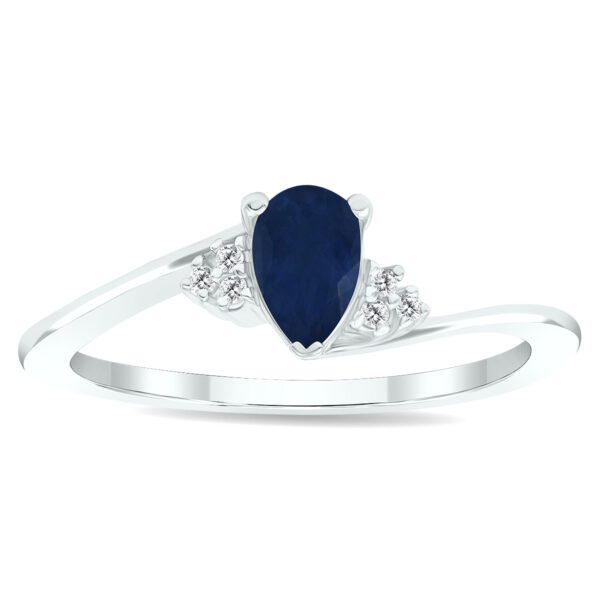 Women's Sapphire and Diamond Tierra Ring in 10K White Gold- GRG61030SP