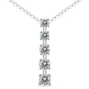1/2 Carat TW Diamond Journey Pendant in 14K White Gold- PDF12313D