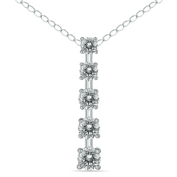 1/2 Carat TW Diamond Journey Pendant in 14K White Gold- PDF12313D