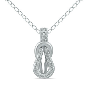 1/10 CTW Natural Diamond Knot Pendant in 10K White Gold- PDF12584