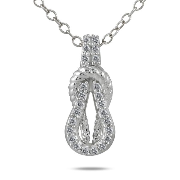 1/10 Carat Diamond Knot Pendant in 10K White Gold- PDF12586