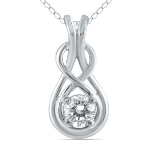 1/2 CTW Natural Diamond Knot Pendant in 10K White Gold- PDF12760