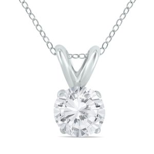 1/7 Carat Diamond Solitaire Pendant in.925 Sterling Silver- PDF50535