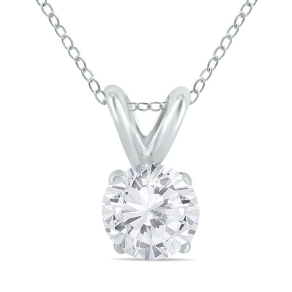 1/7 Carat Diamond Solitaire Pendant in.925 Sterling Silver- PDF50535