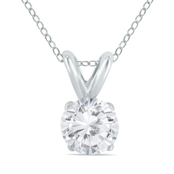 1/4 Carat Diamond Solitaire Pendant in.925 Sterling Silver- PDF50537