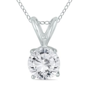 5/8 Carat Diamond Solitaire Pendant in.925 Sterling Silver- PDF50541