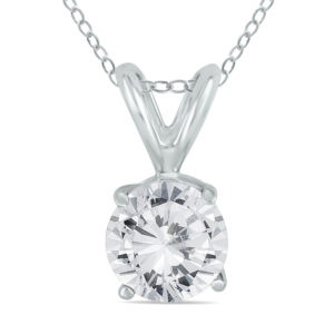 3/4 Carat Diamond Solitaire Pendant in.925 Sterling Silver- PDF50542