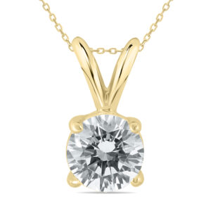 AGS Certified 1 Carat Diamond Solitaire Pendant in 14K Yellow Gold (I-J Color, I2-I3 Clarity)- PDF50669AGS1