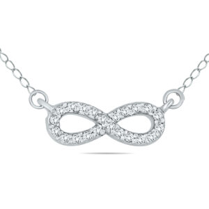1/10 Carat TW Diamond Infinity Pendant in 10K White Gold- PDF51282