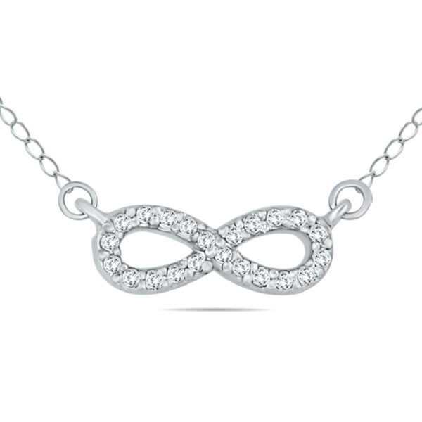 1/10 Carat TW Diamond Infinity Pendant in 10K White Gold- PDF51282
