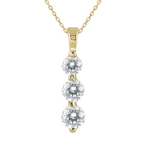 1 Carat TW Three Stone Diamond Pendant in 14K Yellow Gold- PDF5168514YD