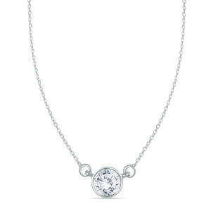 3/4 Carat TW Diamond Bezel Pendant in 14K White Gold- PDF55223