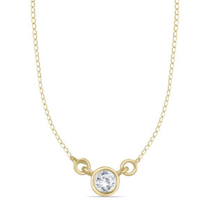 1/4 Carat TW Natural Diamond Bezel Pendant in 14K Yellow Gold- PDF55364